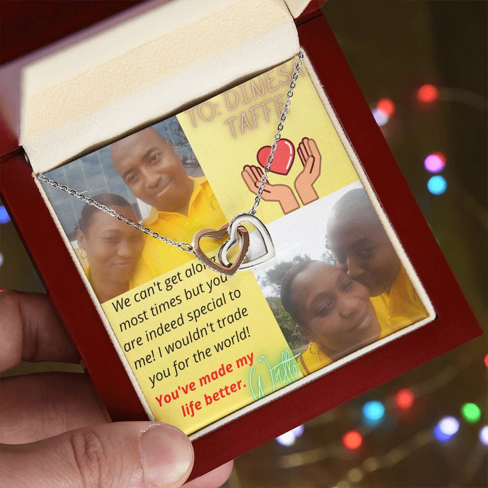 Interlocking Hearts Necklace Taffy