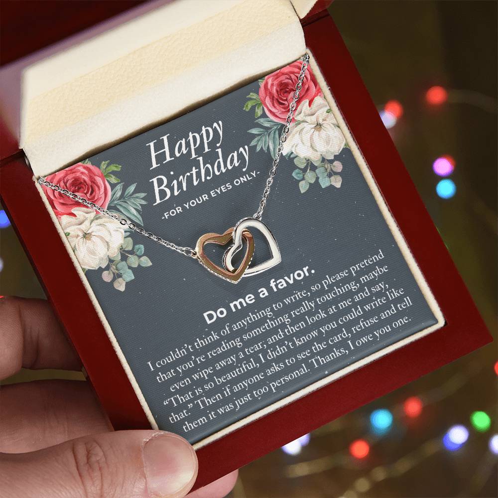 Perfect Birthday Gift For Her Unique Birthday Gift Birthday Necklace Gift Funny Birthday Gift For Her Grandma Mom Aunt Daughter Interlocking Hearts Necklace