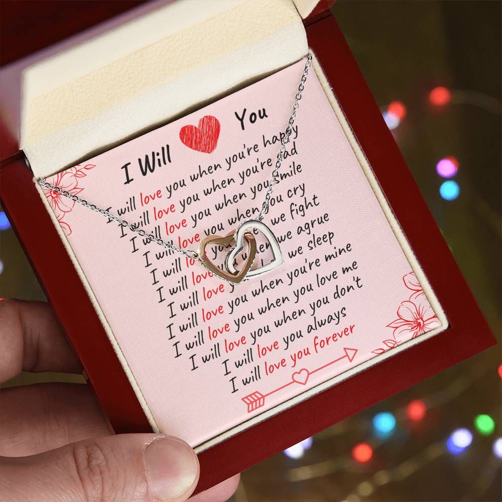 I Will Love You - Spark Romance With This Necklace Interlocking Hearts Necklace