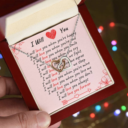 I Will Love You - Spark Romance With This Necklace Interlocking Hearts Necklace