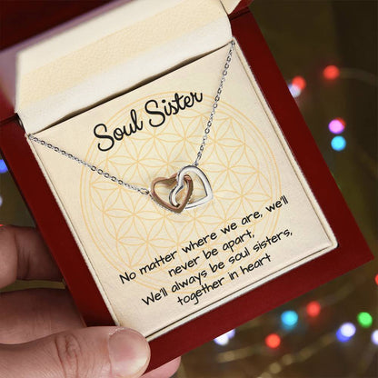 Soul Sisters Together In Heart Interlocking Hearts Necklace
