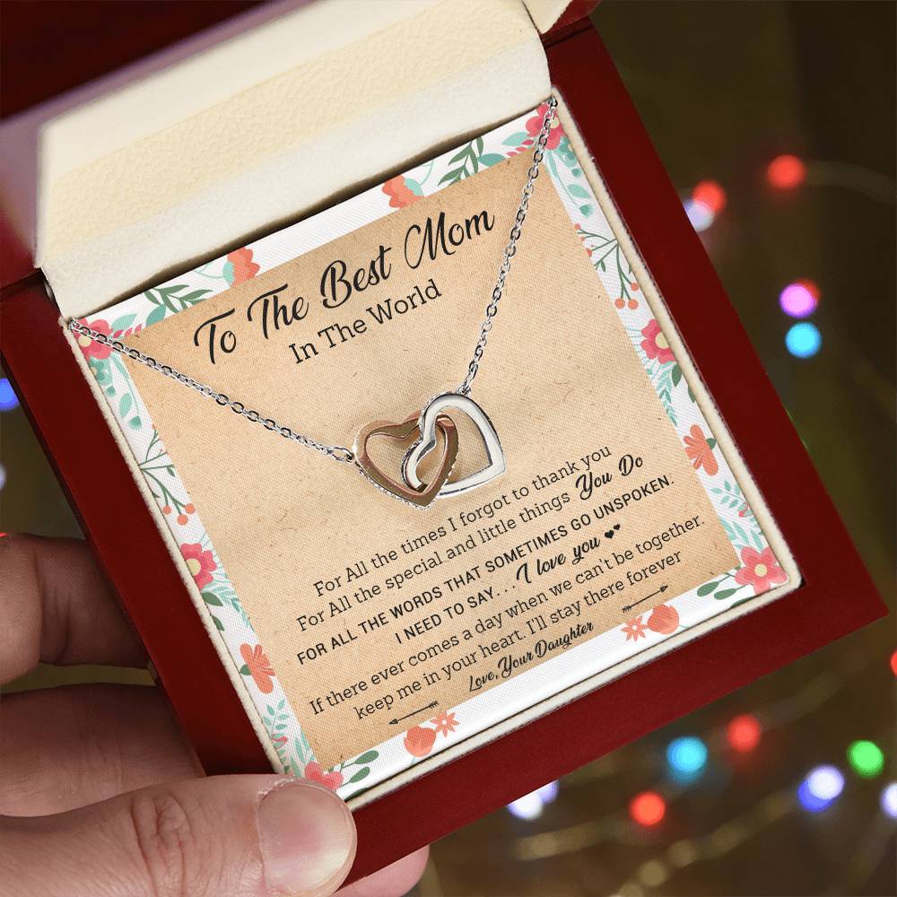 Gift For Mom - I Need To Say I Love You - Interlocking Interlocking Hearts Necklace