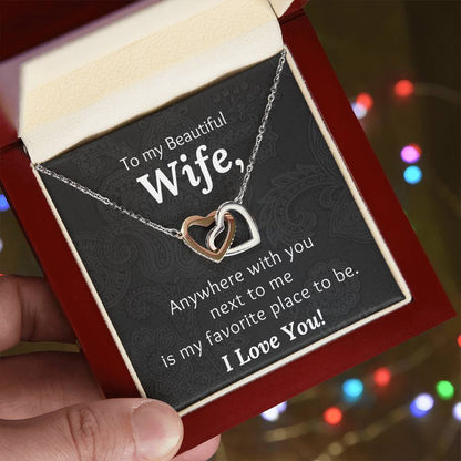 Wife With You Next To Me - Necklace Interlocking Hearts Necklace