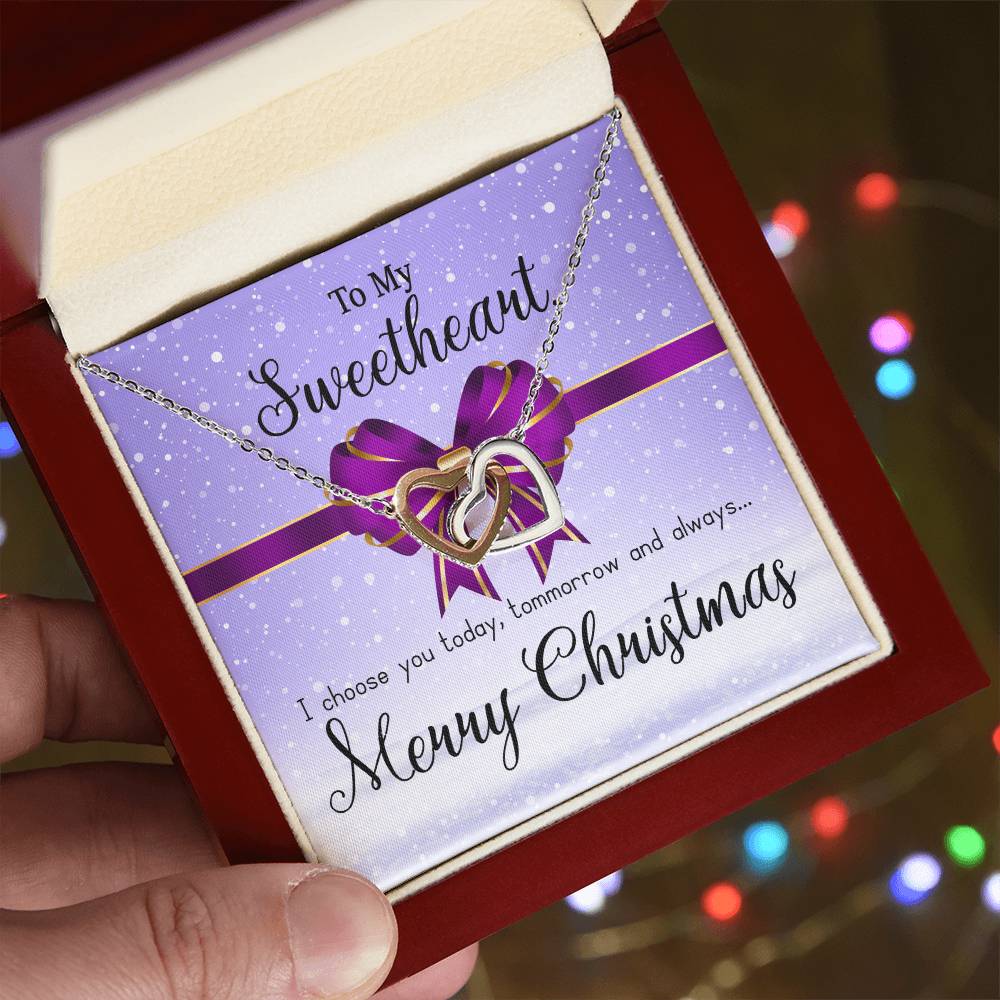 To My Sweetheart Necklace Interlocking Hearts Necklace