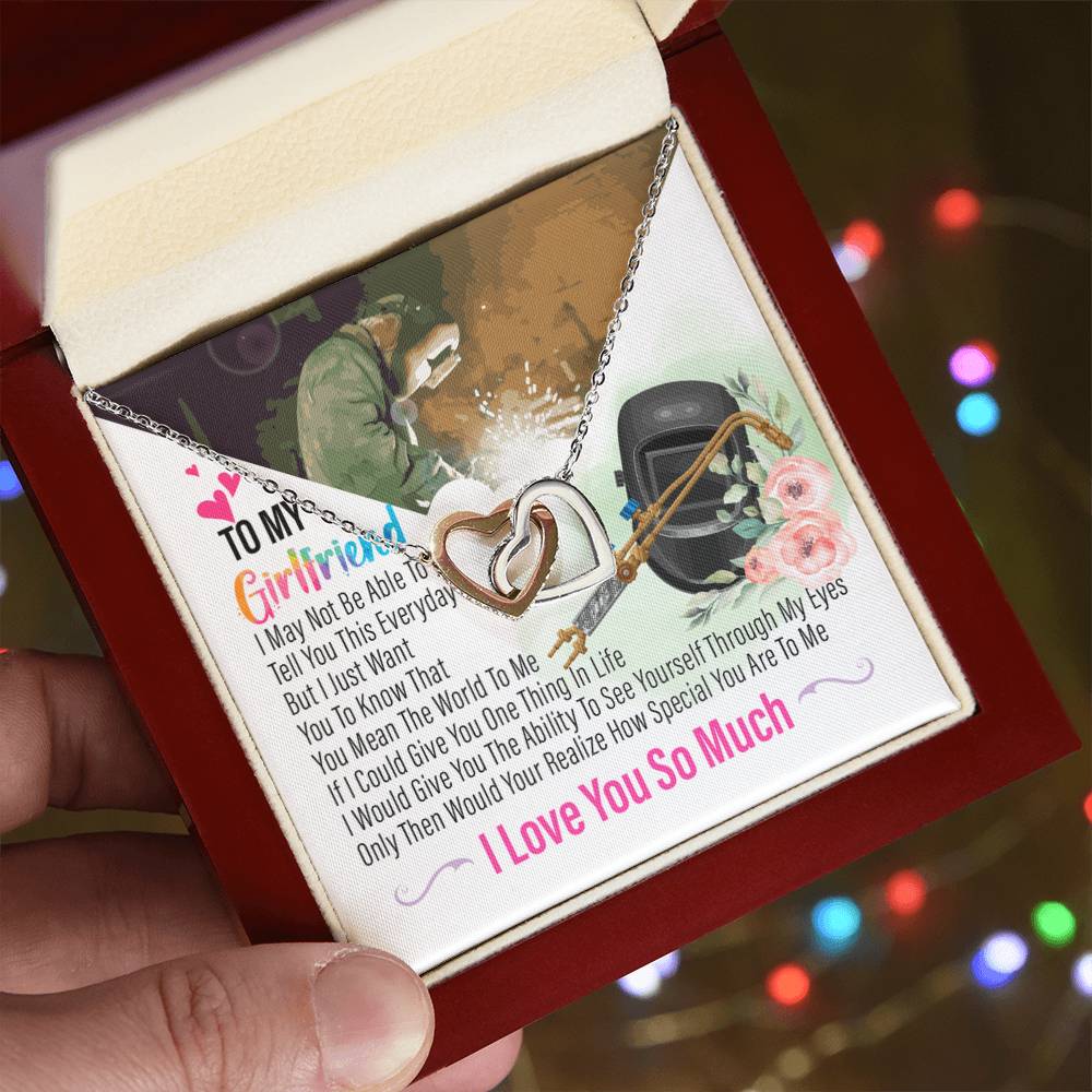 Welder'S Girlfriend- Interlocking Heart Necklace Interlocking Hearts Necklace