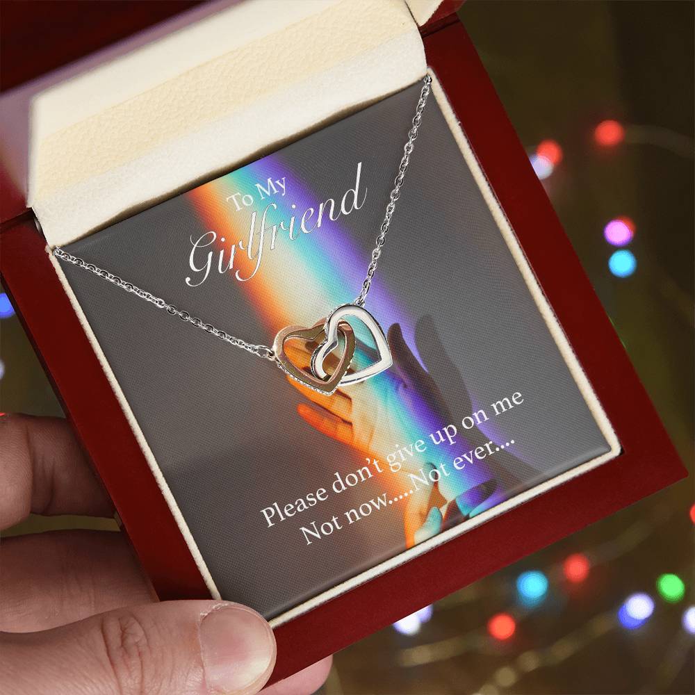 Please Don'T Give Up On Me Interlocking Hearts Necklace