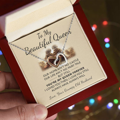 To My Queen - I Loved You Then Interlocking Hearts Necklace