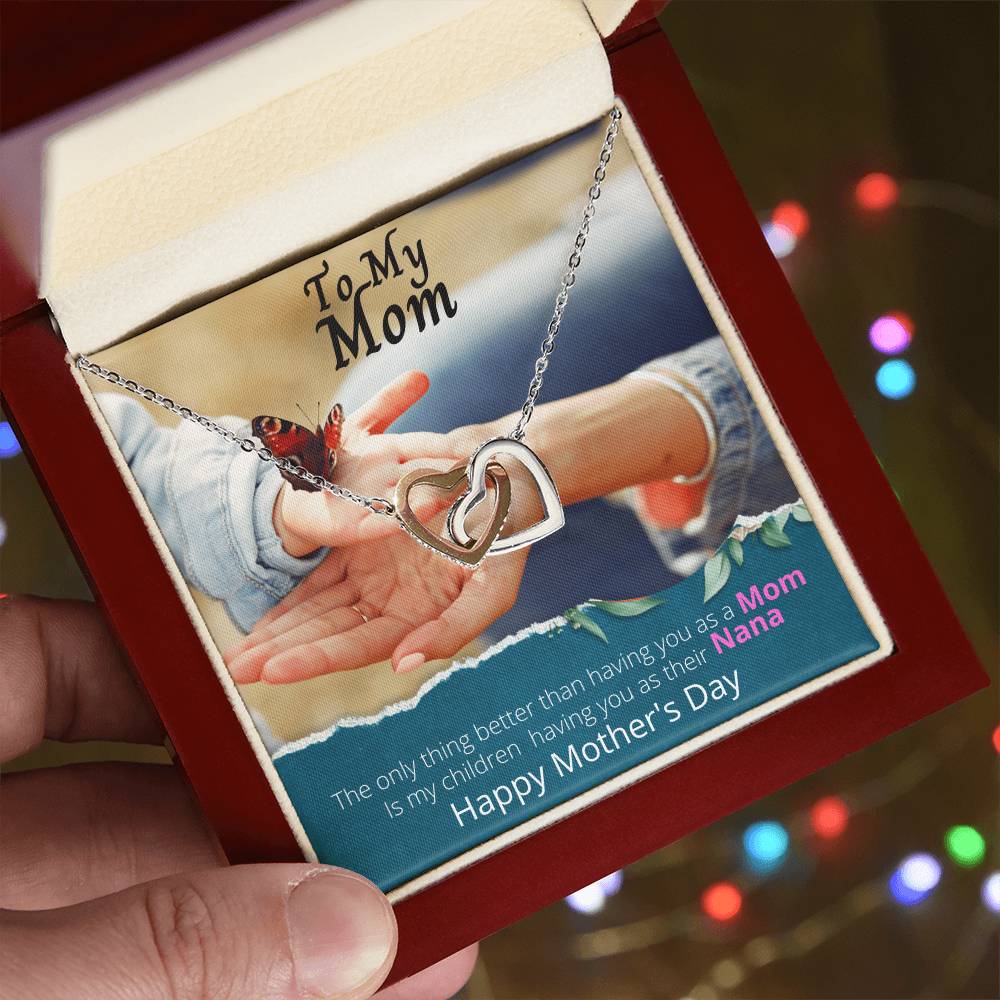 To My Mom Happy Mothers Day Interlocking Hearts Interlocking Hearts Necklace