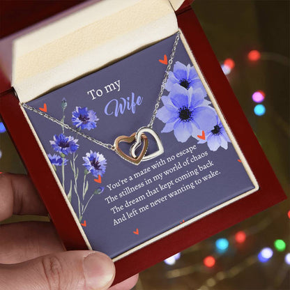 To My Wife - Escape World Dream - Necklace Interlocking Hearts Necklace