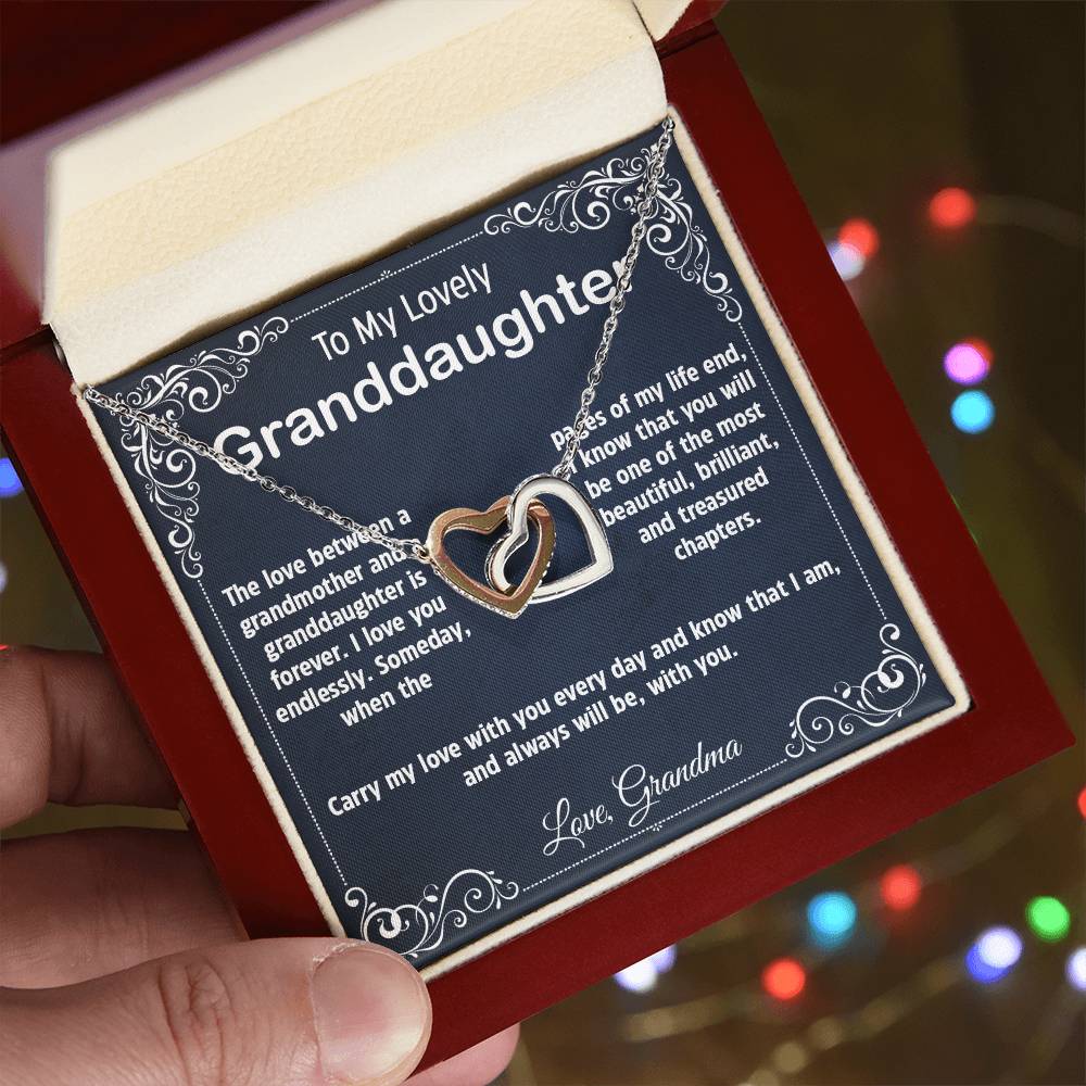 Granddaughter Gift From Grandma Grandmother To Granddaughter To My Granddaughter Necklace Granddaughter Birthday Graduation Gift Interlocking Hearts Necklace