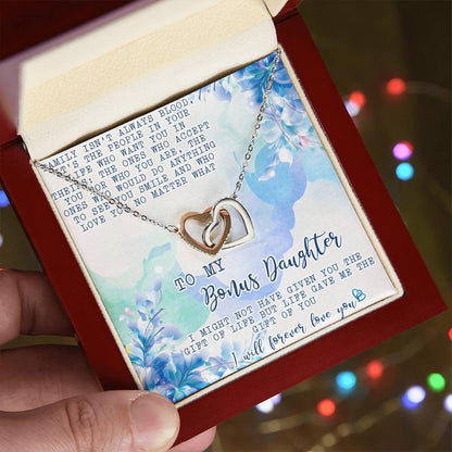 Stepdaughter Necklace Giftpersonalized Bonus Daughter Necklaceinterlocking Hearts Necklace For Stepdaughter Daughter In Law Necklace Gift