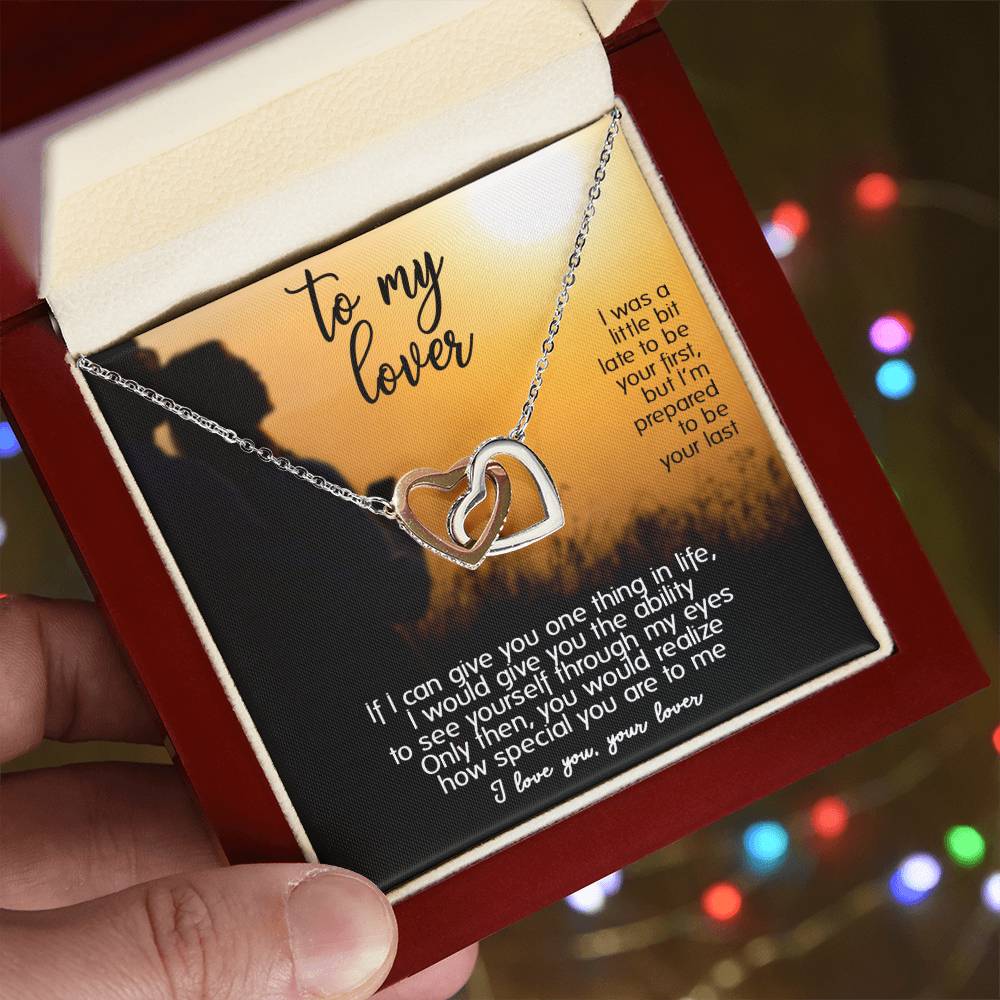 Unique Lover'S Gift - Two Hearts Necklace Interlocking Hearts Necklace