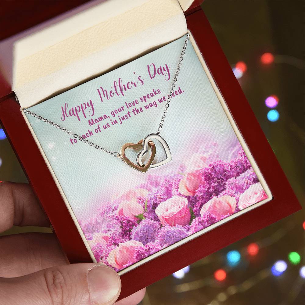 Mother'S Day Two Hearts Sp009 Interlocking Hearts Necklace