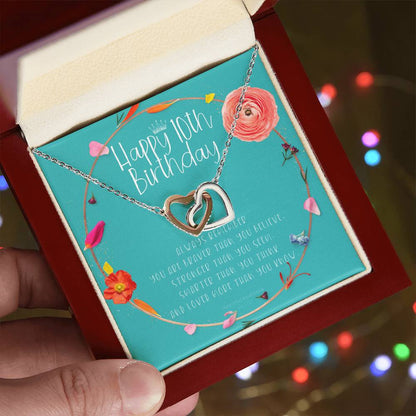 10Th Birthday Gift For Girl Birthday Gift For 10 Year Old Tenth Birthday Birthday Gift Little Girl Personalized Necklace Heart Necklace Interlocking Hearts Necklace