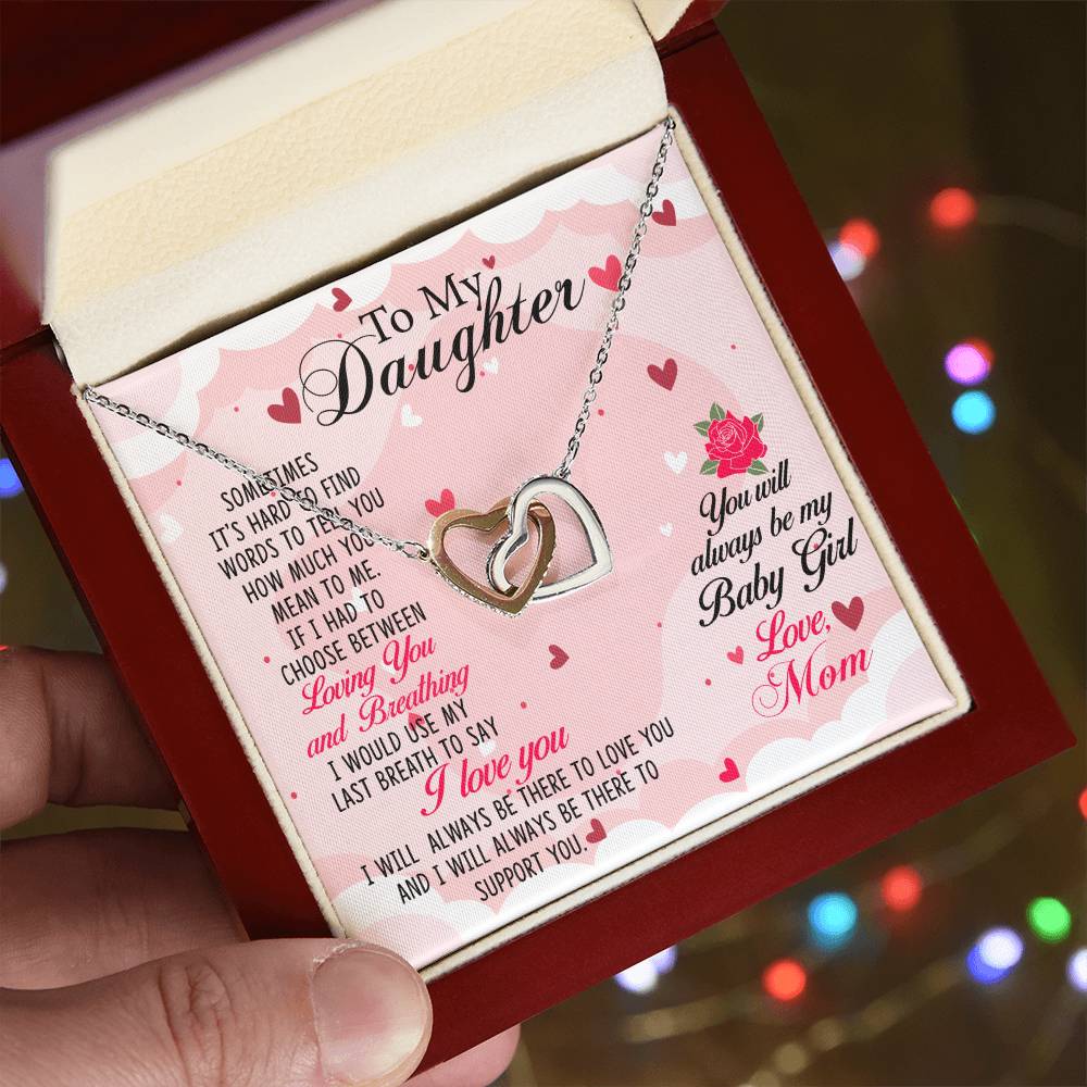 Gift For Daughter From Mom Interlocking Hearts Necklace