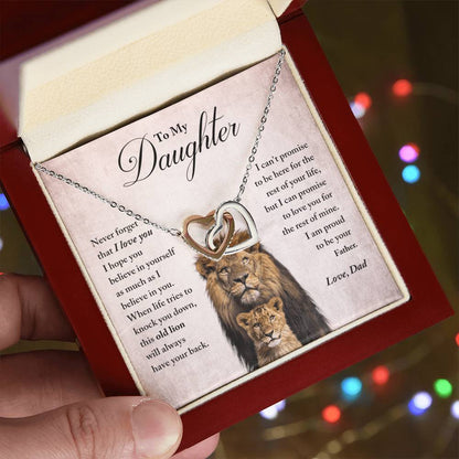 My Daughter - Proud Of You - Necklace Interlocking Hearts Necklace