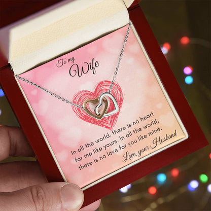Gift For Wife In All The World Interlocking Hearts Necklace
