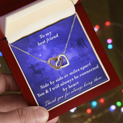 Sagittarius To Virgo Best Friend Interlocked Hearts Necklace Interlocking Hearts Necklace