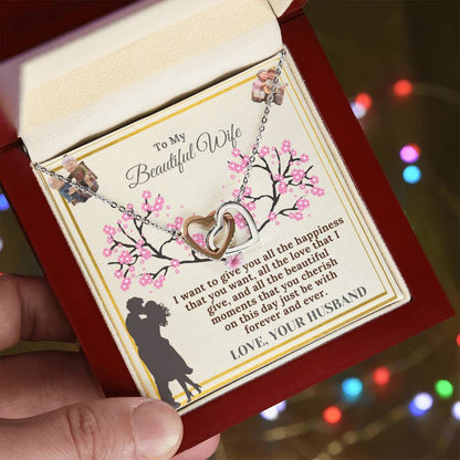 Meaningful Gift For Wife Birthday Gift For Wife From Husband Beautiful Birthday Gift For Her. Interlocking Hearts Necklace
