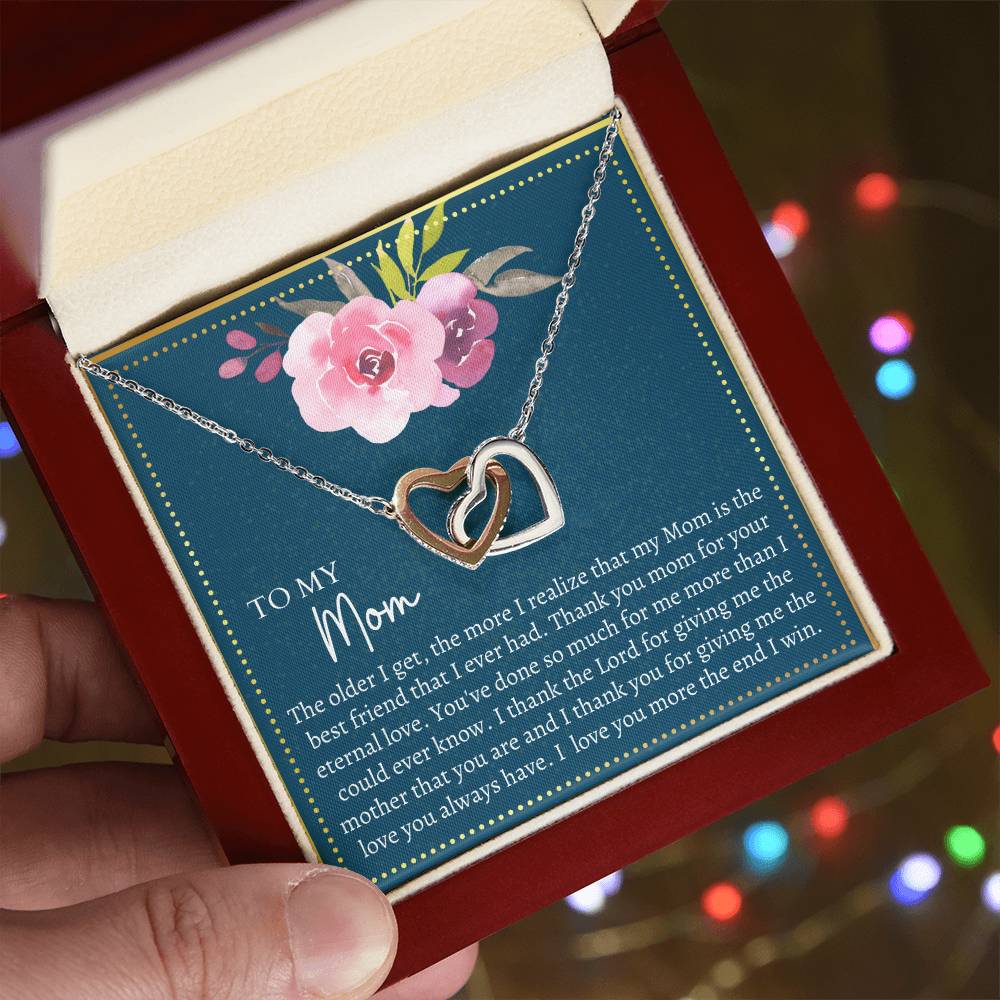 Gift For Mom Interlocking Hearts Necklace