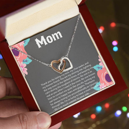 Mom Necklace Mother Necklace Mom Gift Mother'S Day Giftmother'S Day Necklace Mother Daughter Gift 2 Interlocking Hearts Interlocking Hearts Necklace