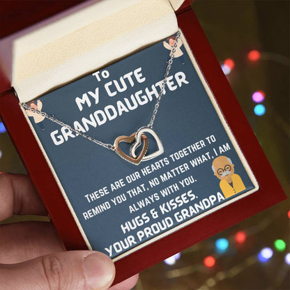 To My Granddaughter Interlocking Hearts Necklace