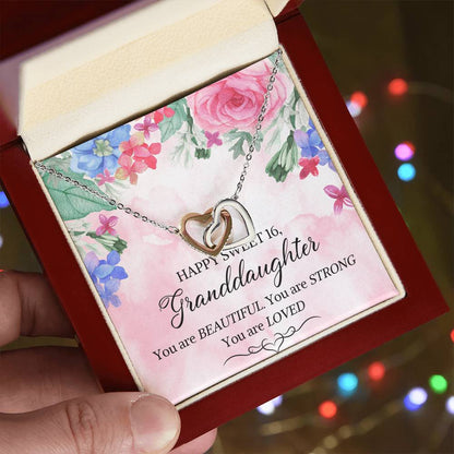 Granddaughter 16Th Birthday Granddaughter 16Th Birthday Necklaceseptember Birthday Interlocking Hearts Necklace Custom Birthday Necklace