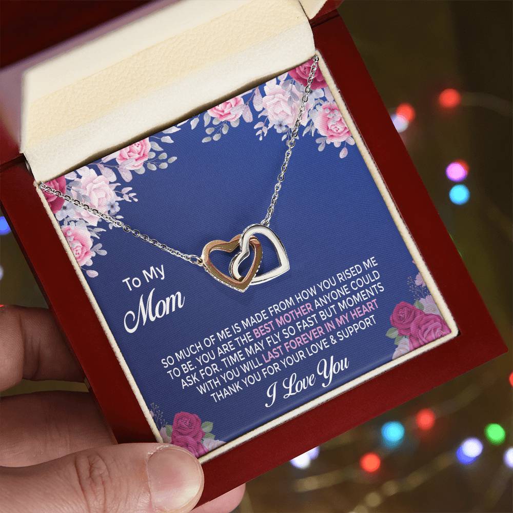 Mom Daughter Gift Mother'S Day Interlocking Hearts Necklace