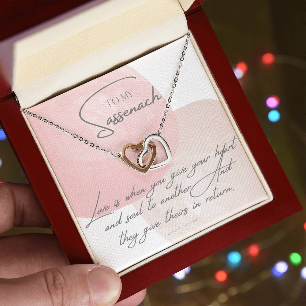 To My Sassenach Outlander Gift Outlander Gift Box Outlander Jewelry Outlander Gift For Wife Outlander Charm Outlander Necklace Interlocking Hearts Necklace