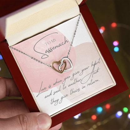 To My Sassenach Outlander Gift Outlander Gift Box Outlander Jewelry Outlander Gift For Wife Outlander Charm Outlander Necklace Interlocking Hearts Necklace