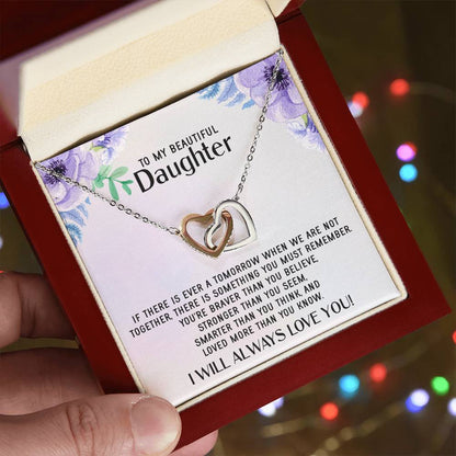 To My Daughter Necklace Gift From Mom Sentimental Jewelry Gift From Father Mother&#39S Day Gift For Daughter From Mother Interlocking Hearts Necklace