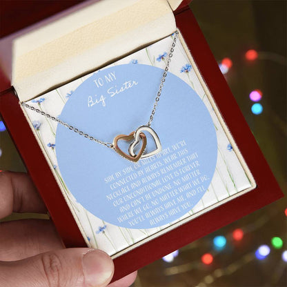 To My Big Sister Interlocking Hearts Necklace