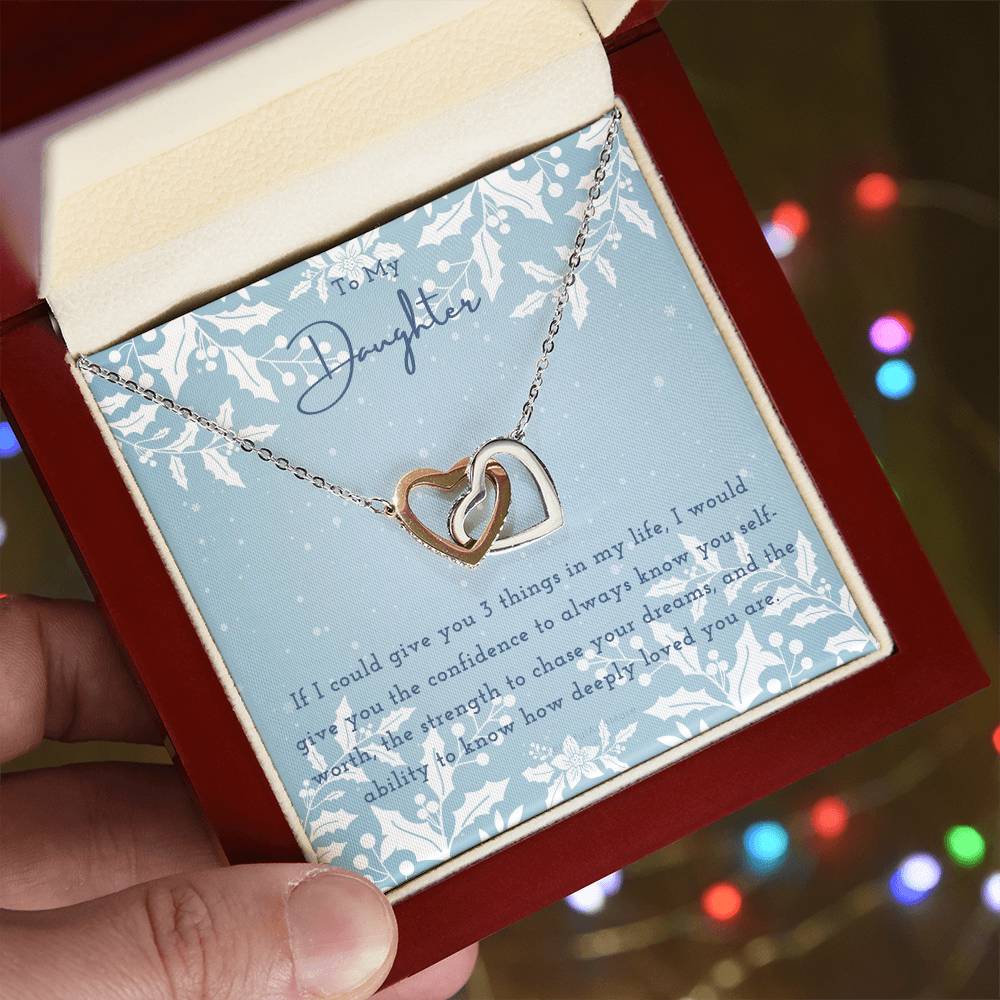 To My Daughter Daughter Necklace Anniversary Gift For Daughter Daughter Gift Gift For Daughter Christmas Birthday Interlocking Hearts Necklace