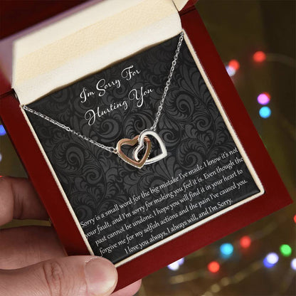 I'M Sorry For Hurting You Interlocking Hearts Necklace
