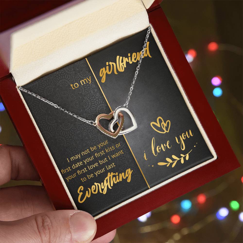 To My Girlfriend - Two Hearts Interlocking Hearts Necklace