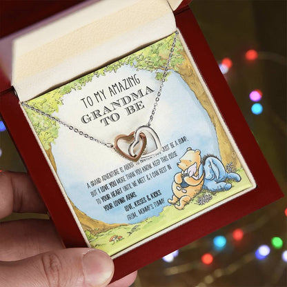 Grandma - A Grand Adventure Is About To Happen Interlocking Hearts Necklace