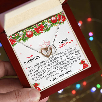 Christmas Gifts For Loving Daughter From Mom Interlocking Hearts Necklace