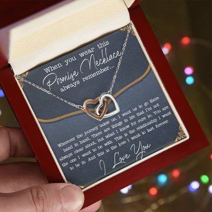 Promise Necklace Interlocking Hearts Necklace For Girlfriend From Boyfriend Necklace For Her Girlfriend Anniversary Gift For Girlfriends