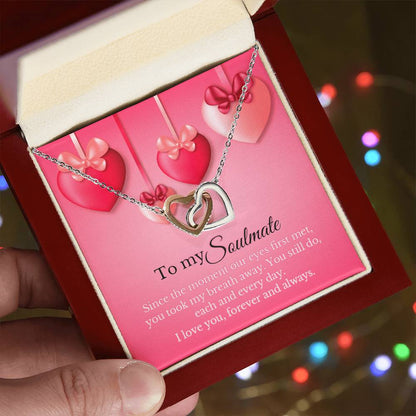 To My Soulmate - Interlocking Heart Necklace Interlocking Hearts Necklace