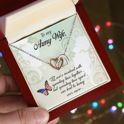 Interlocking Hearts Necklace Army Wife