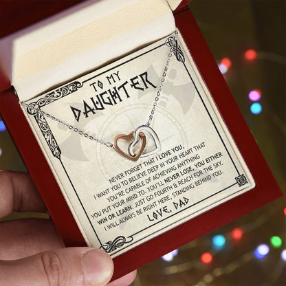 Meaningful Gift For Daughter From Dad Interlocking Hearts Necklace