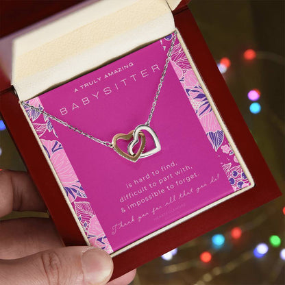 Nanny Appreciation Necklace Gift Nanny Thank You Gift Thank You Nanny Gift For Nanny Leaving A Truly Amazing Babysitter Gift Best Nanny Interlocking Hearts Necklace