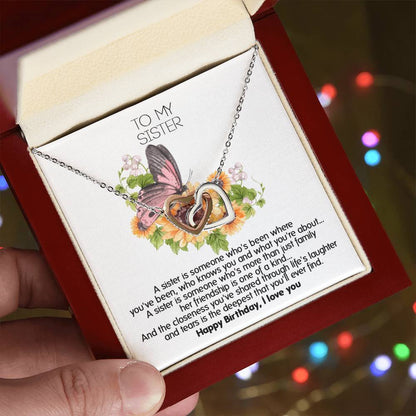 Give This Unique Necklace For Your Sister'S Birthday ! Interlocking Hearts Necklace