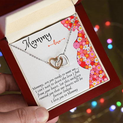 Gift For Expecting Mom Interlocking Hearts Necklace