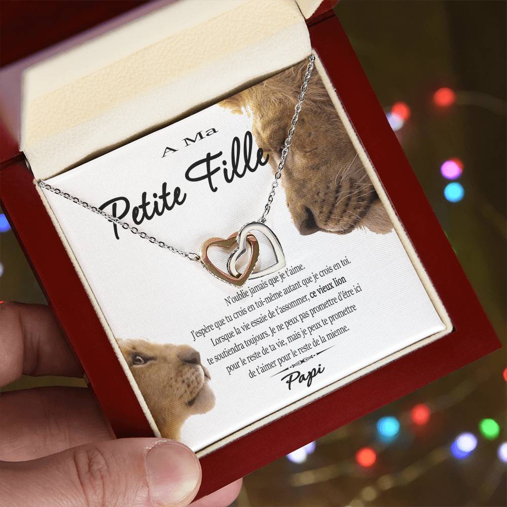 A Ma Petite Fille - Ce Vieux Lion Te Soutiendra Toujours - Achetez Aujourd'Hui Et Économisez 20% Interlocking Hearts Necklace