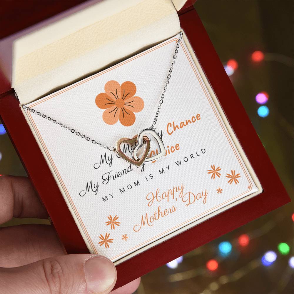 My Mother By Chance Interlocking Hearts Necklace