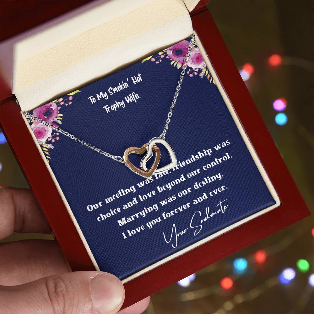 Marrying Was Our Destiny Interlocking Hearts Necklace