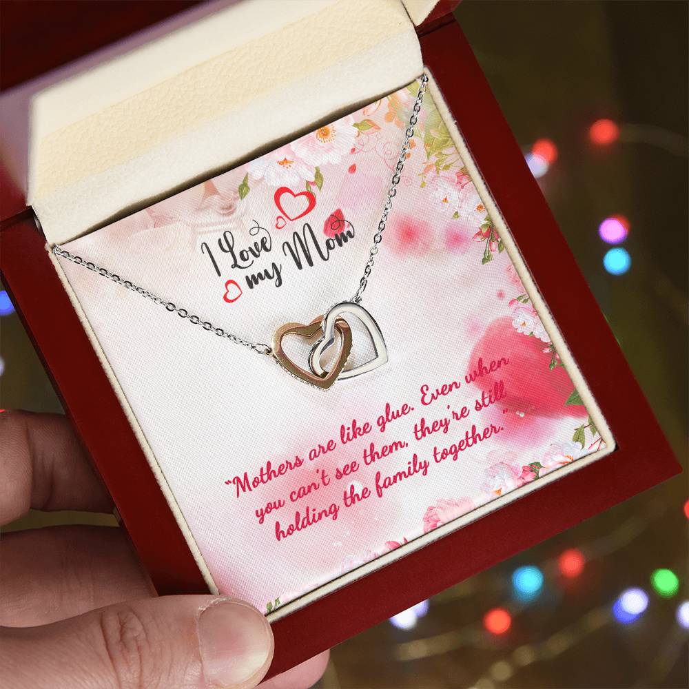 Mother Is The Name For God In The Lips And Hearts Of Little Children Interlocking Hearts Necklace