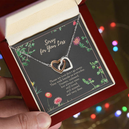 Loss Of Loved One Necklace Loss Of Mother Gift Loss Of Father Gift Sorry For Your Loss Sympathy Gift Sterling Silver Pet Loss Gift Interlocking Hearts Necklace
