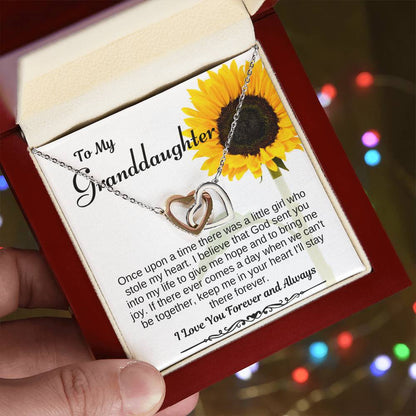 To My Granddaughter Interlocking Heart Necklace Interlocking Hearts Necklace